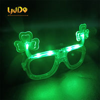 Lunettes trèfle de la Saint-Patrick avec lumières LED vertes clignotantes, fonctionnant sur piles AA, cadeaux de fête pour adolescentes