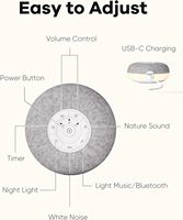 Machine à bruit blanc portable pour bébé 2026, veilleuse musicale MC-220, haut-parleur Bluetooth, bruit de fond moderne pour nouveau-nés, pour salon