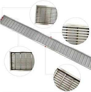 Grille de drainage linéaire en acier inoxydable 304 316 pour douche, piscine, drainage de tranchée, couverture de drainage, conception personnalisée - Product Image 3