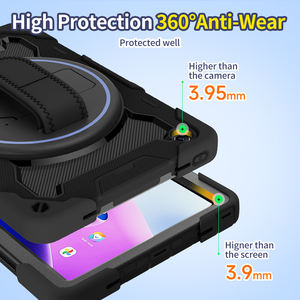 Étuis de tablette de qualité militaire testés contre les chutes pour <span class=keywords><strong>Lenovo</strong></span> <span class=keywords><strong>Tab</strong></span> <span class=keywords><strong>M10</strong></span> <span class=keywords><strong>Plus</strong></span> Case Gen 3 10.6 2022 avec sangle de maintien et support rotatif à 360° - Product Image 2
