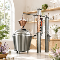 En stock : Système complet de brassage en cuivre 200L avec thermomètre, alambic de reflux, équipement de distillation pour la fabrication de liqueur artisanale