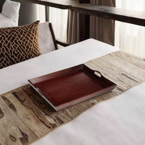 Bandeja DE SERVICIO DE MADERA hecha a mano de lujo de primera calidad con acabado pulido/pintado para uso en cocina y hotel Diseño clásico sostenible - Product Image 1