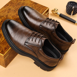 Zapatos de Cuero Negros Casuales para Hombre 2026, Cómodos, Transpirables, Modernos, Formales, con Cordones - Product Image 2