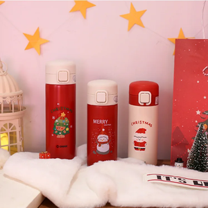 450ml Claus Elk Holiday Stainless Steel 6-12 Hours Thermal Insulation Portable Tumbler with Lid <b>Christmas</b> <b>Gift</b> - Product Image 2