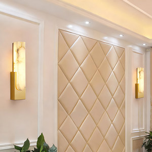 Copper Spanish Marble Wall <b>Lamp</b> Led <b>Warm</b> Light Modern Bedroom Living Room Hallway Lighting - Product Image 3