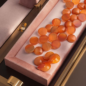 หินอัญมณีทรงหลวมแบบธรรมชาติกึ่งมีค่าสีแดงลูกไม้อาเกตและพลอยหลังเบี้ยทรงกลมสีนิล - Product Image 1