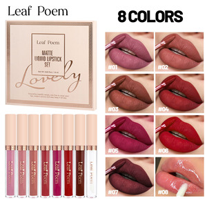 Set de brillo labial líquido mate de 8 piezas, antiadherente, de larga duración e impermeable, para maquillaje transfronterizo. - Product Image 2