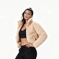 Manteaux et vestes pour femmes en gros, avec poignets côtelés, en polaire, pour l'extérieur, grandes tailles, manteaux d'hiver en laine pour femmes avec fermeture éclair intégrale