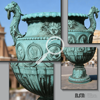Pot de fleurs en bronze antique personnalisé BSA, pot de fleurs en bronze d'extérieur, pot de fleurs en bronze métallique pour cour et villas