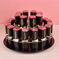 Présentoir acrylique rond clair support d'affichage acrylique rotatif de cosmétiques pour vernis à ongles de rouge à lèvres