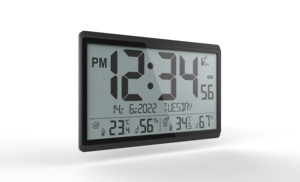 <span class=keywords><strong>Horloge</strong></span> <span class=keywords><strong>murale</strong></span> géométrique, calendrier numérique, réveil <span class=keywords><strong>avec</strong></span> Table, résiste à la température et à l'humidité - Product Image 2