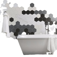 Tuiles hexagonales mélangées en métal brillant de trois couleurs 200*230*115mm pour la technique de mosaïque de brique réfractaire d'isolation thermique de plancher de mur intérieur