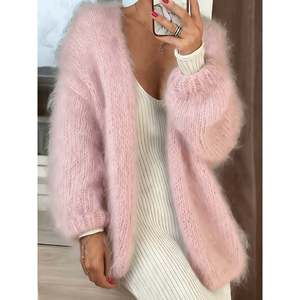 Fuzzy Longline <b>Cardigan</b> Light Blue Women's <b>Cardigan</b> - Product Image 1