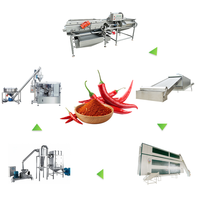 Línea de Producción de Chile en Polvo, Línea Industrial de Procesamiento de Chile, Automática, de Alta Capacidad, 500-1000 kg