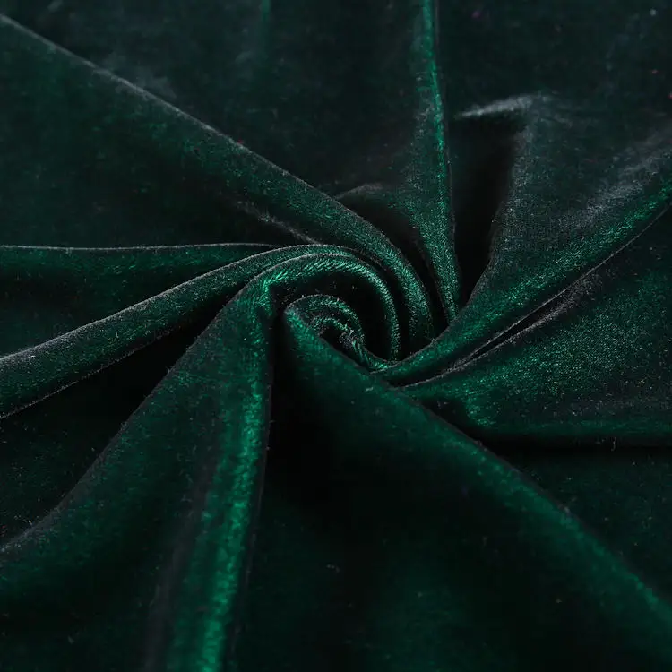 100% Polyester tissu Velours Rắn Màu Xanh Đậm Nhung Bọc Vải Đồng Bằng Dệt Hàn Quốc Lụa Nhung Vải 5000 Cho Quần Áo