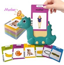 Juguetes Educativos Sensoriales Interactivos <span class=keywords><strong>para</strong></span> Hablantes de <span class=keywords><strong>Inglés</strong></span>, 224 Tarjetas de Palabras Comunes Multilingües, Máquinas de Aprendizaje con Batería - Product Image 5