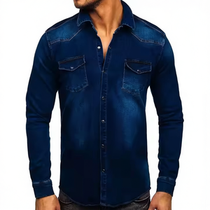 เสื้อเชิ้ตยีนส์แขนยาวผู้ชาย ผ้าฝ้าย 100% สำหรับฤดูร้อน - แฟชั่นใหม่ สวมใส่สบาย ระบายอากาศได้ดี แห้งเร็ว คุณภาพสูง บริการ OEM - Product Image 1