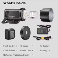 Flash d'extérieur tout-en-un Godox AD600Pro II 600Ws TTL HSS avec système sans fil 2.4G, batterie au lithium et lampe bicolore