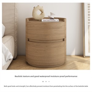 Comodino a Botti Moderno in Noce con <span class=keywords><strong>Cassetti</strong></span> Contenitori <span class=keywords><strong>Mobiletto</strong></span> Semplice in Legno Scandinavo per Arredamento Camera da Letto Piccolo Appartamento - Product Image 4