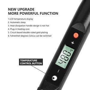 <span class=keywords><strong>Soldador</strong></span> eléctrico con control <span class=keywords><strong>de</strong></span> temperatura digital LCD <span class=keywords><strong>de</strong></span> calibre estadounidense <span class=keywords><strong>de</strong></span> 80W, <span class=keywords><strong>soldador</strong></span> automático con pantalla digital <span class=keywords><strong>de</strong></span> 110V - Product Image 3