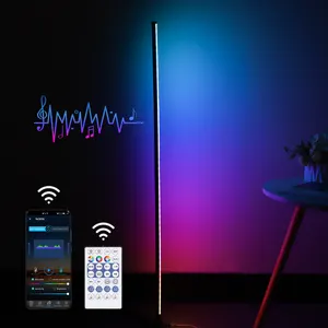 LED-Bodenleuchte Smart Home RGB-Ecklicht Drei-Segmente-Spleiß Bluetooth-Bodenleuchte Schreibtischlampe für Schlafzimmer