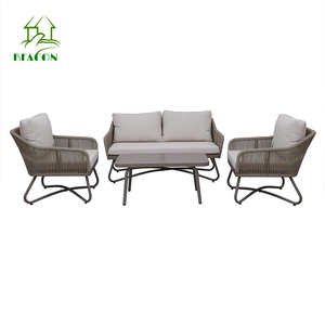 Morden <span class=keywords><strong>sofa</strong></span> ngoài trời đặt đồ nội thất sân vườn cao trở lại nhôm KHÁCH SẠN VƯỜN 4 chỗ ngồi <span class=keywords><strong>sofa</strong></span> <span class=keywords><strong>Set</strong></span> - Product Image 3