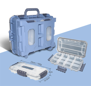 WEIHE Boîte <span class=keywords><strong>de</strong></span> rangement portable étanche avec plateaux Sac <span class=keywords><strong>de</strong></span> rangement <span class=keywords><strong>de</strong></span> pêche en plastique multifonctionnel <span class=keywords><strong>de</strong></span> grande capacité - Product Image 5