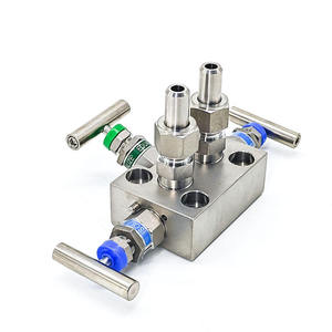 Válvula de Bloqueo y Purga Doble Rosemounte Original de Acero Inoxidable 1/2" NPT 6000 PSI, Colector de Dos Válvulas en Línea - Product Image 4