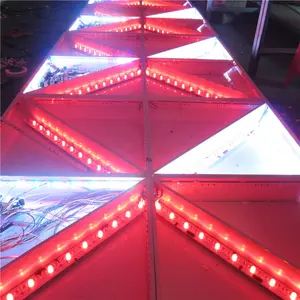 LEDタイル結婚式RGB照明付きポータブルディスコDMX512RGBフルカラーレイ形状中国工場