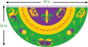 Guirlande de Mardi Gras en polyester, drapeau de la Nouvelle-Orléans, guirlande de Mardi Gras, décoration de carnaval joyeux, décoration de festival, drapeau plissé en éventail - Product Image 2