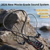 E24 Earphone Semi-in-ear 6.0 dengan Layar Digital Tahan Air IPX4, Desain Gantungan Leher, Dilengkapi ENC untuk Olahraga dan Bisnis