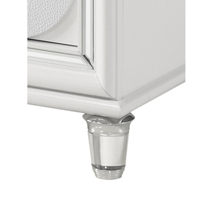 Tarian Pearl White Finish Nightstand With Two <b>Drawers</b> <b>For</b> Bedroom <b>Storage</b> - Product Image 6