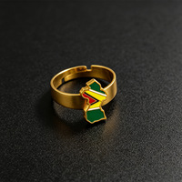 Bague ouverte tendance style rétro goutte d'huile, inspirée de la Réunion, de la Guadeloupe, de la Guyane et de la Martinique