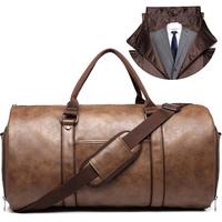Sacs à vêtements de voyage pour hommes, sac de voyage en cuir pour vêtements, sac de costume convertible avec compartiment à chaussures pour les voyages d'affaires