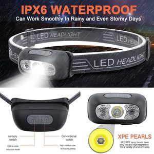 Lightweight Rechargeable LED Headlamp with Red <b>Light</b> Power Display LED Motion Sensor for Outdoor Activities - Product Image 2