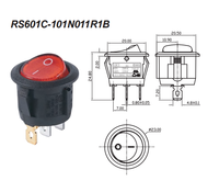 Interrupteur à bascule rond KCD1 3P ON-OFF 20MM 6A 250VAC T85 Haute Durabilité Électrique UL CE CQC ROHS VDE pour Bateau et Automobile