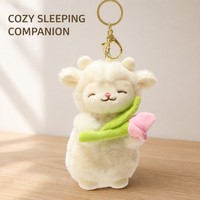 Gantungan Kunci Boneka Domba Bunga Lucu Kawaii, Aksesoris Tas, Lembut, Bisa Dipeluk, Grosir, Custom OEM ODM