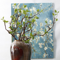 Branches de mousse florale artificielle, feuilles vertes, fausses fleurs, style chinois, décoration intérieure, accessoires de photographie de mariage, PVC