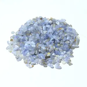 Wholesale Natural Blue Lace Agate Gravel Healing Tumble Stones Crystal Chips For Fengshui Decoration