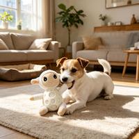 Jouet pour chien en peluche et TPR en forme d'agneau, jouet interactif qui couine pour les chiens de petite et moyenne taille
