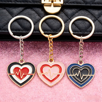 Porte-clés en émail personnalisé en forme de cœur pour la promotion de marque, cadeaux souvenirs promotionnels, porte-clés en émail souple ou dur avec fermoir