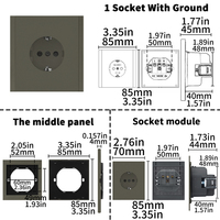 Enchufe de Pared WESA 16A, 1 Tomacorriente, Estándar Europeo Schuko, Diseño Moderno y Lujoso