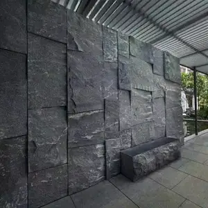 Permukaan alami granit hitam abu gelap granit untuk pelapis dinding eksterior batu Budaya
