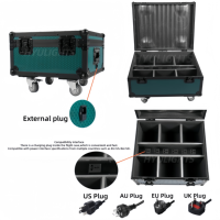 Juego de 10 Luces LED Inalámbricas de Proyección Vertical 6x18W RGBWAUV 6 en 1 con Batería Incorporada IP33 y Control por DMX512/WiFi para Escenarios e Iluminación de DJ