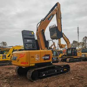 Profermace utilisé SANY 135c pelle sur chenilles pour la construction vente bon marché avec pompe à noyau et composants de roulement - Product Image 1