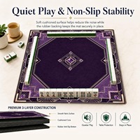 Tapis de Mahjong de Luxe en Caoutchouc, Silencieux et Antidérapant, Violet, pour Jeu de Table, Imperméable, Idéal pour les Soirées de Jeu à Domicile - Vente Chaude en Gros