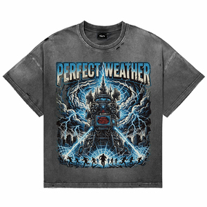 T-shirts amples en coton délavé effet vieilli respirants, personnalisés, qualité supérieure, imprimé graphique punk, manches courtes, col rond - Product Image 1