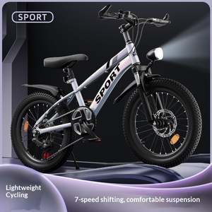 Vélo de montagne pour enfants 18-24 pouces, cadre en acier au carbone, double frein à disque, fourche à suspension, vélo à vitesse variable - Product Image 2