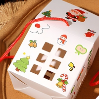 Boîte cadeau de Noël en forme de maison, emballage de bonbons et biscuits de dessin animé avec poignée en corde et fenêtre pour petits articles