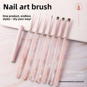 Japanese Smoky Pink Acrylic Nail Art Pen <b>Set</b> for UV Gel Blending Coloring and Gradient Lines - Product Image 2